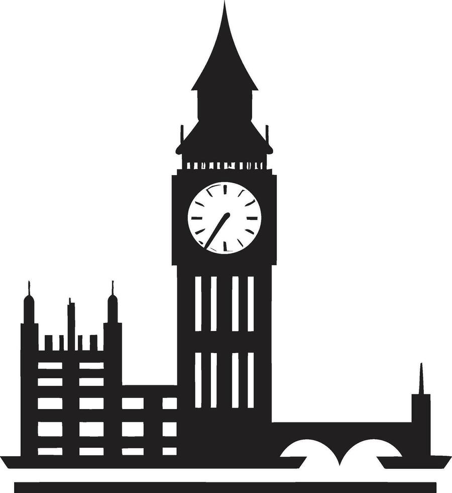 Cityscape Emblem Black Vector London Classic Landmark Icon Vector London Design