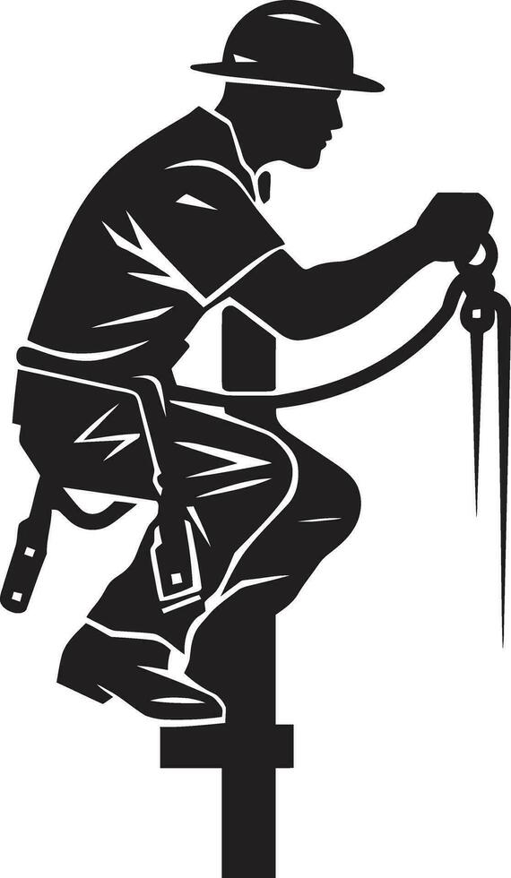 Electrical Engineer Profile Black Design Power Specialist Silhouette Vector Icon