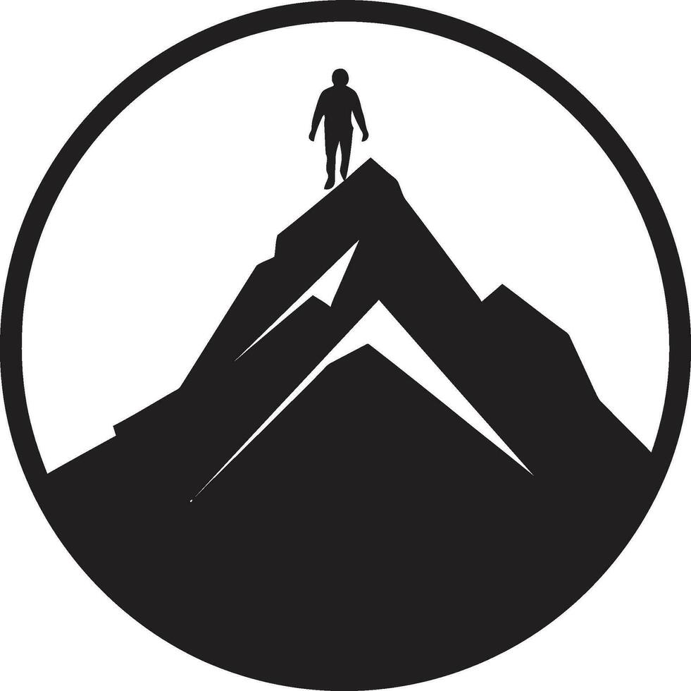 Rugged Climber Black Icon Summit Success Vector Black Design