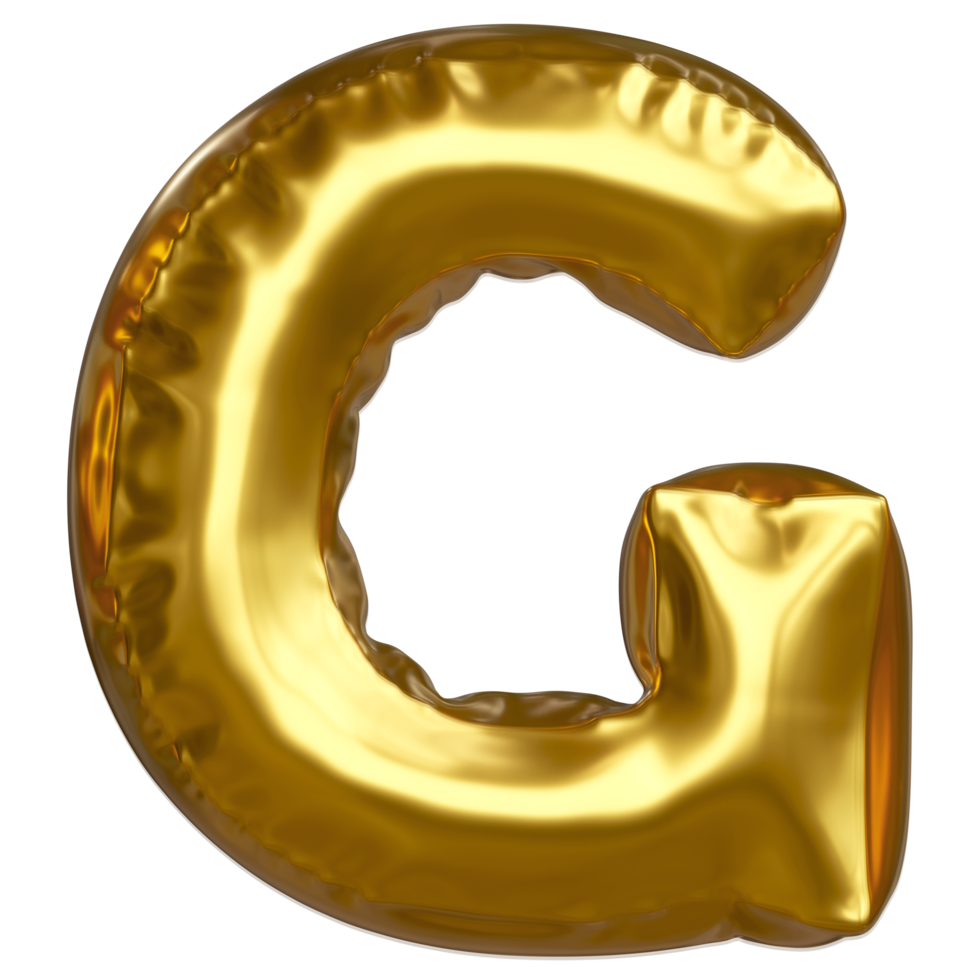 Set of golden balloon letters on transparent background. For designing infographics and birthday cards Happy Birthday, New Year and Anniversary Celebration. png