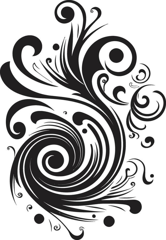 Fluid Torsion Modern Abstract Vector Art with Curly Elegance Radiant Swirls Curly Icons in Modern Vector Design