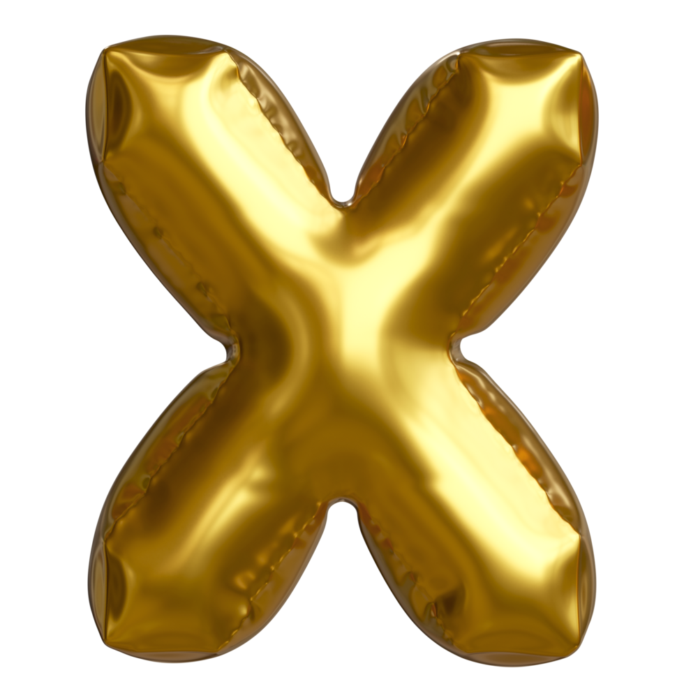 Set of golden balloon letters on transparent background. For designing infographics and birthday cards Happy Birthday, New Year and Anniversary Celebration. png