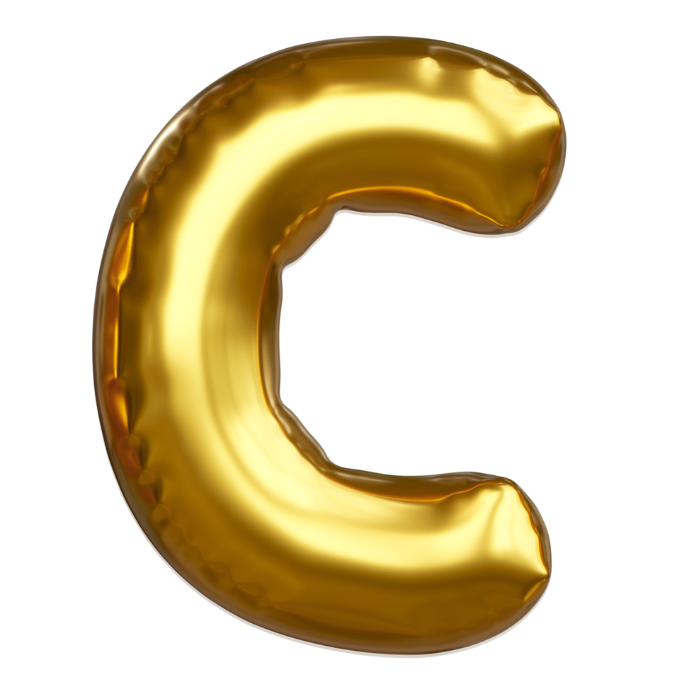 Set of golden balloon letters on transparent background. For designing infographics and birthday cards Happy Birthday, New Year and Anniversary Celebration. png