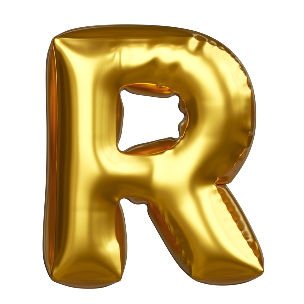 Set of golden balloon letters on transparent background. For designing infographics and birthday cards Happy Birthday, New Year and Anniversary Celebration. png