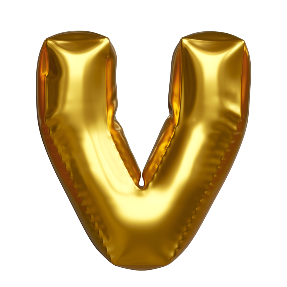 Set of golden balloon letters on transparent background. For designing infographics and birthday cards Happy Birthday, New Year and Anniversary Celebration. png
