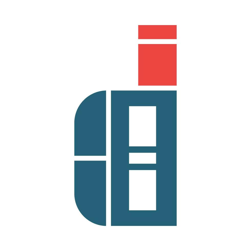 Vape Glyph Two Color Icon Design vector