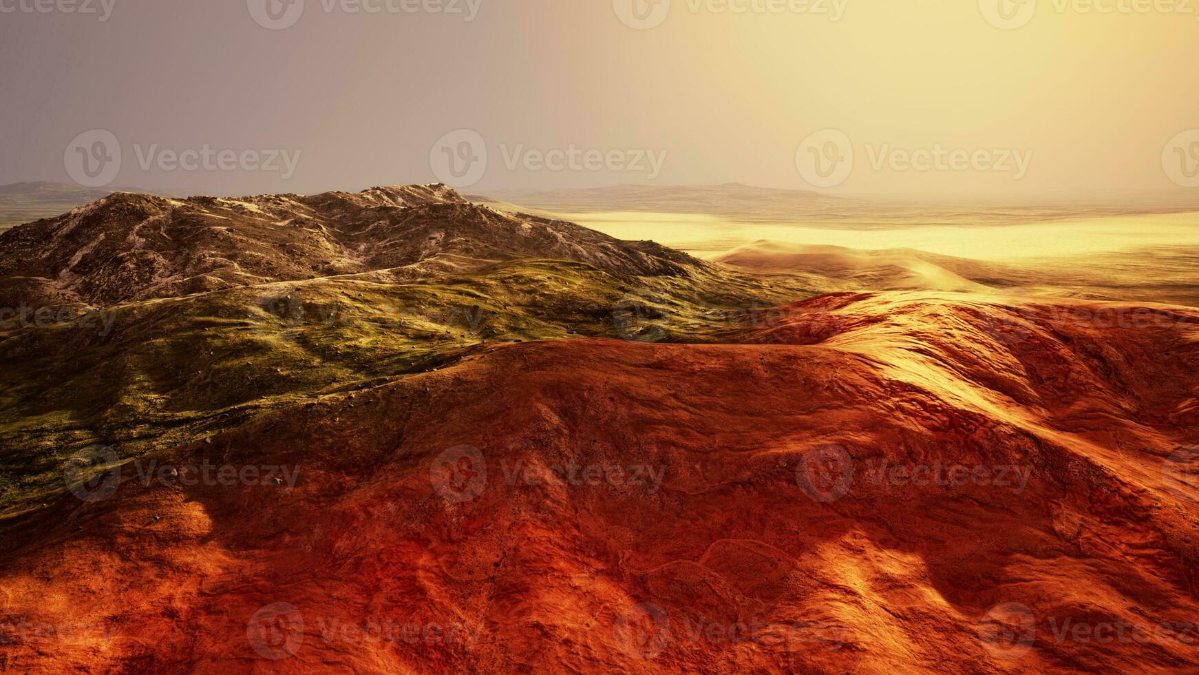 view of the yellow and rusty sandy mountains photo
