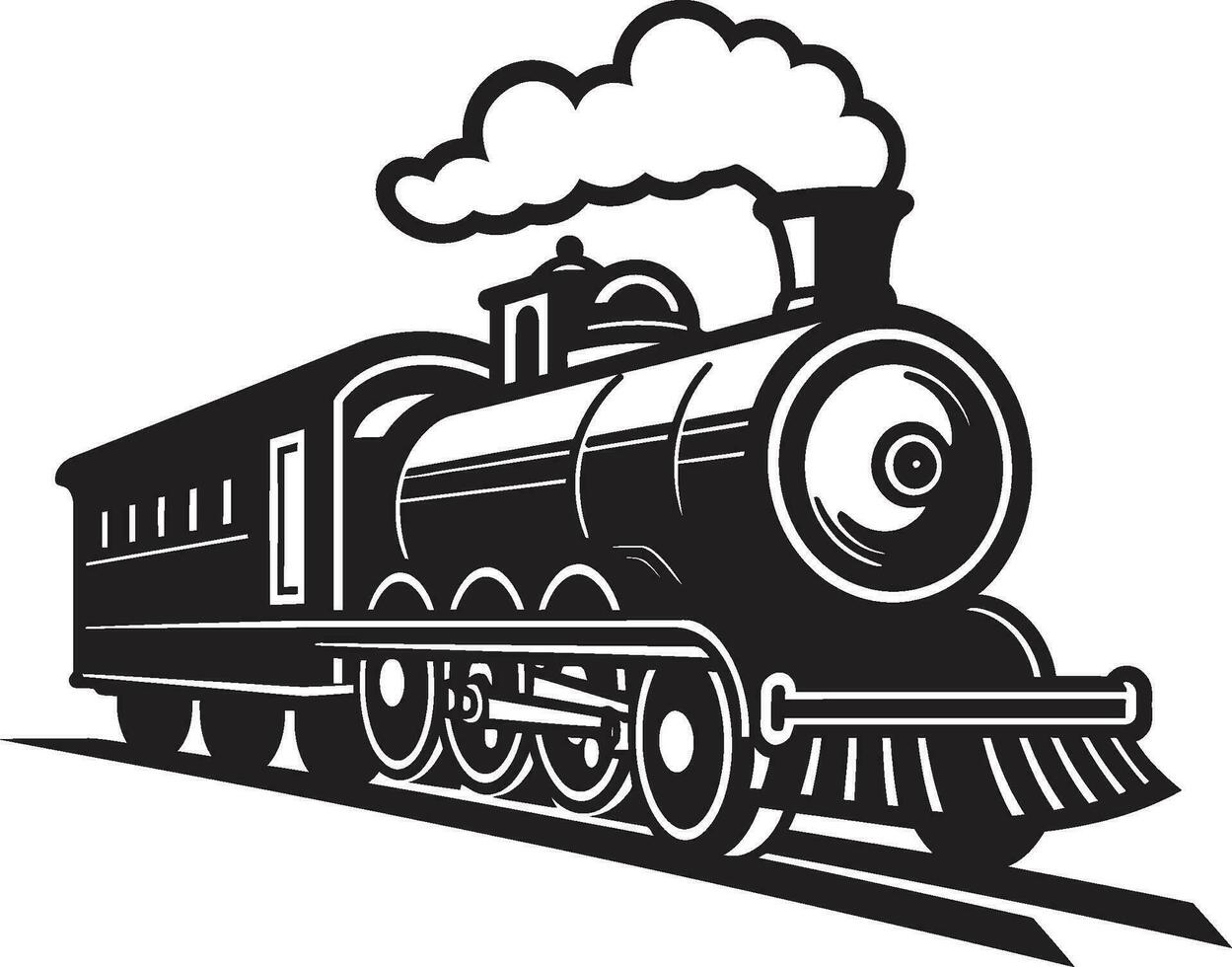 Old Time Railway Tracks Black Icon Historic Travel Lines Vector Black Design