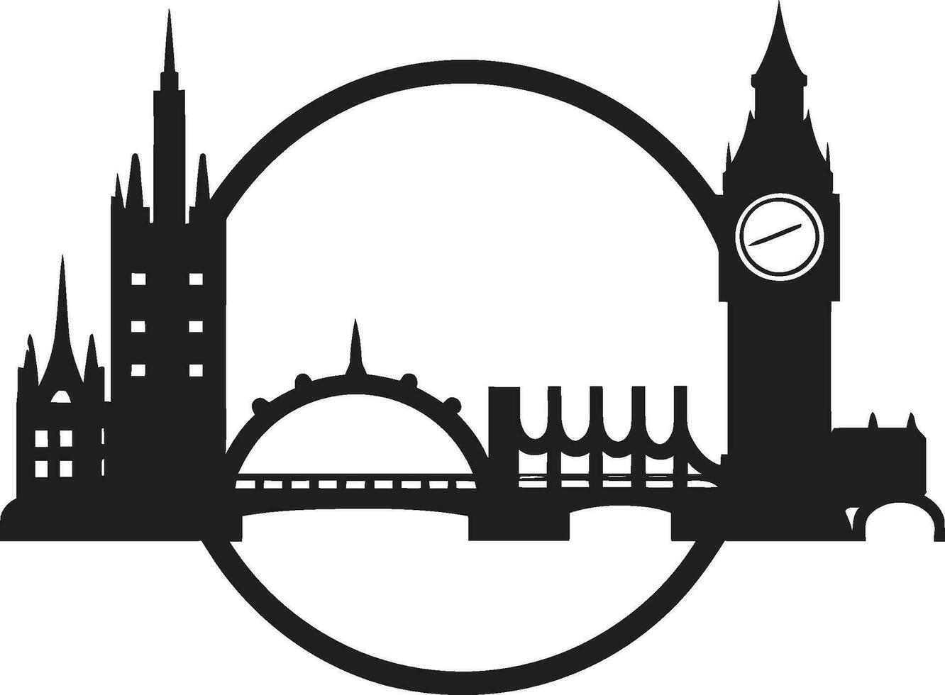 Metropolitan Emblem Vector London Design Cityscape Profile Black London Icon