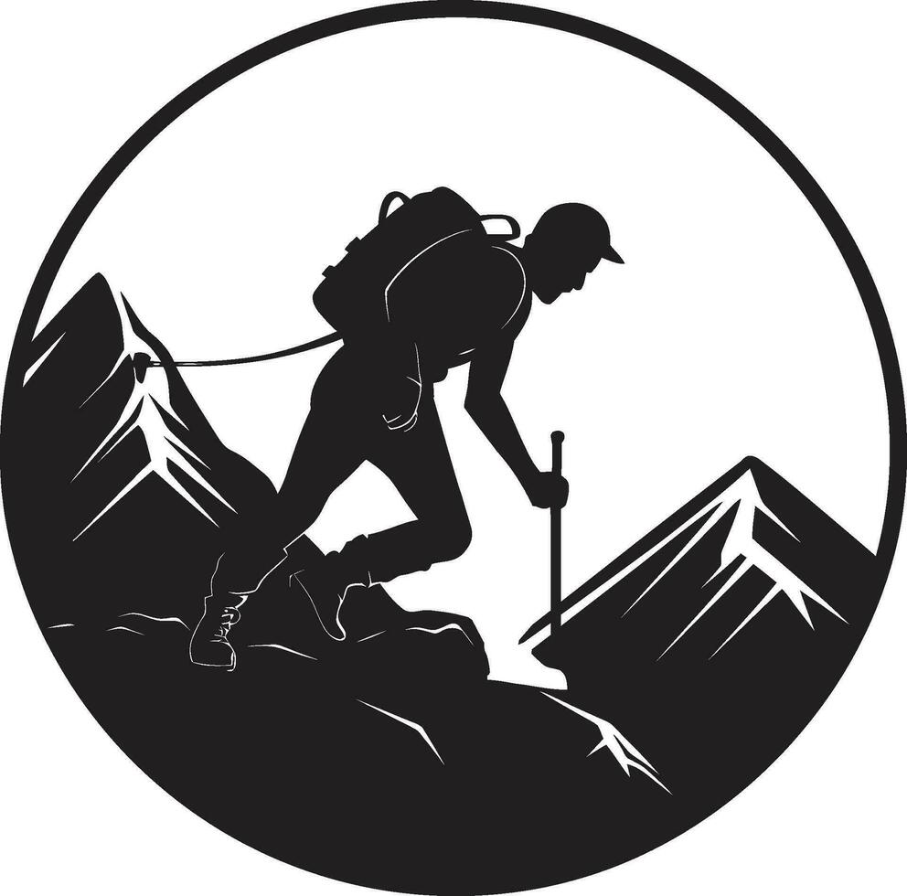 Elevated Ascent Vector Design Outdoor Enthusiast Black Icon