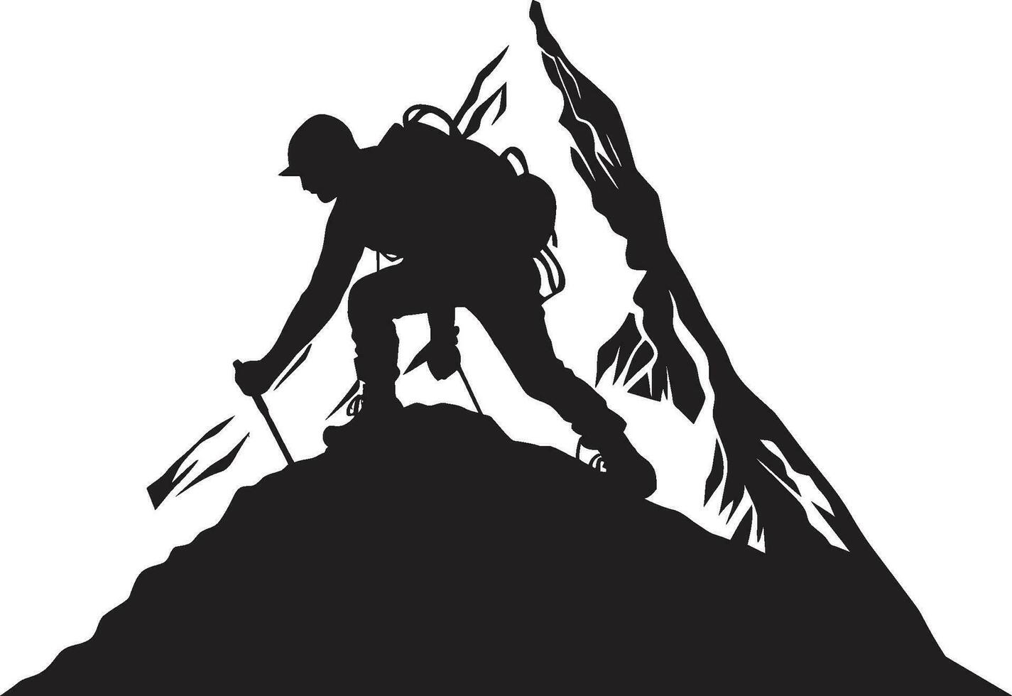 Ascension Adventure Vector Design Mountain Trail Seeker Black Icon