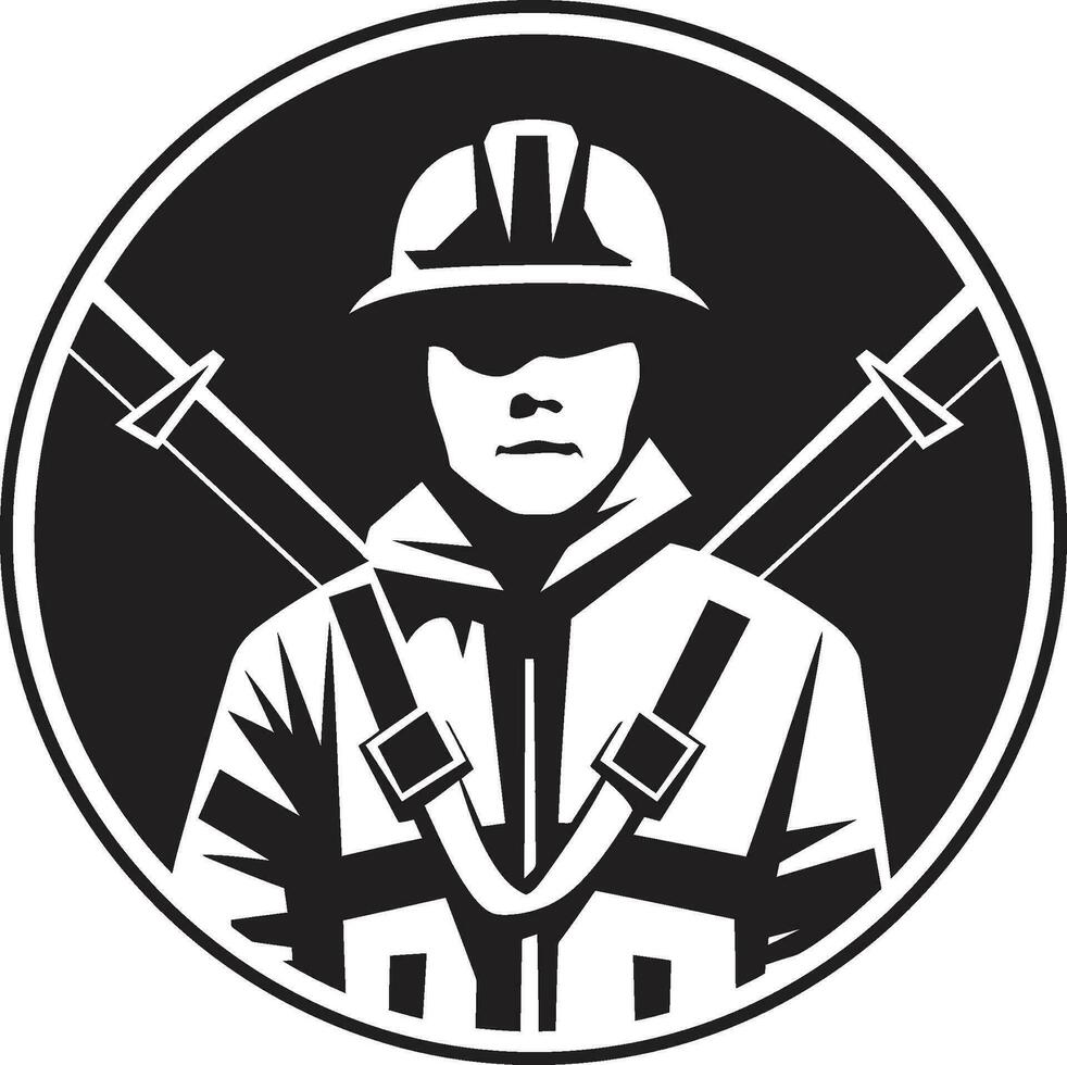 electricista emblema vector icono negro perfil de un eléctrico trabajador vector diseño