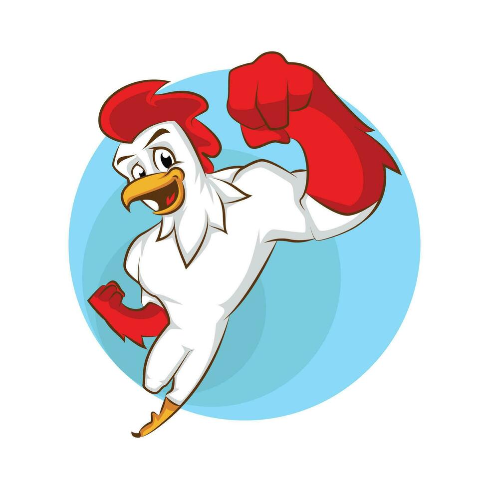 chicken mascot vector. animal cartoon illustration vector