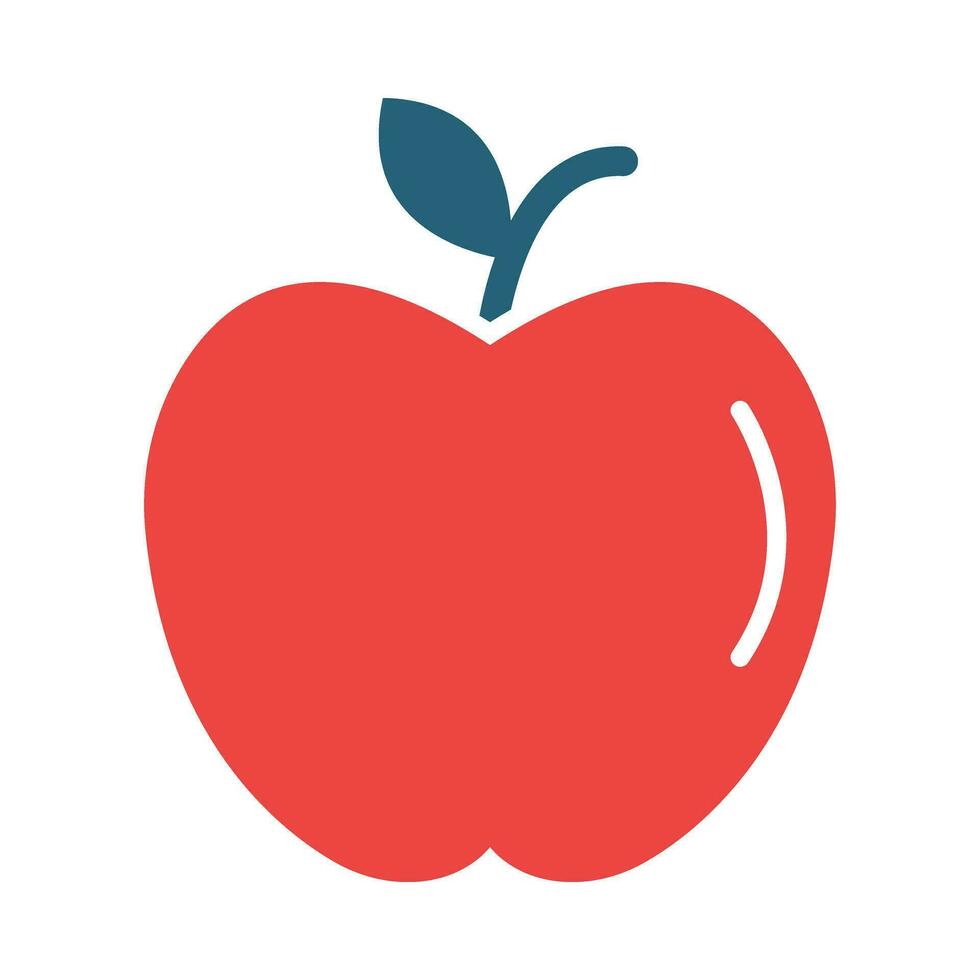 manzana glifo dos color icono diseño vector