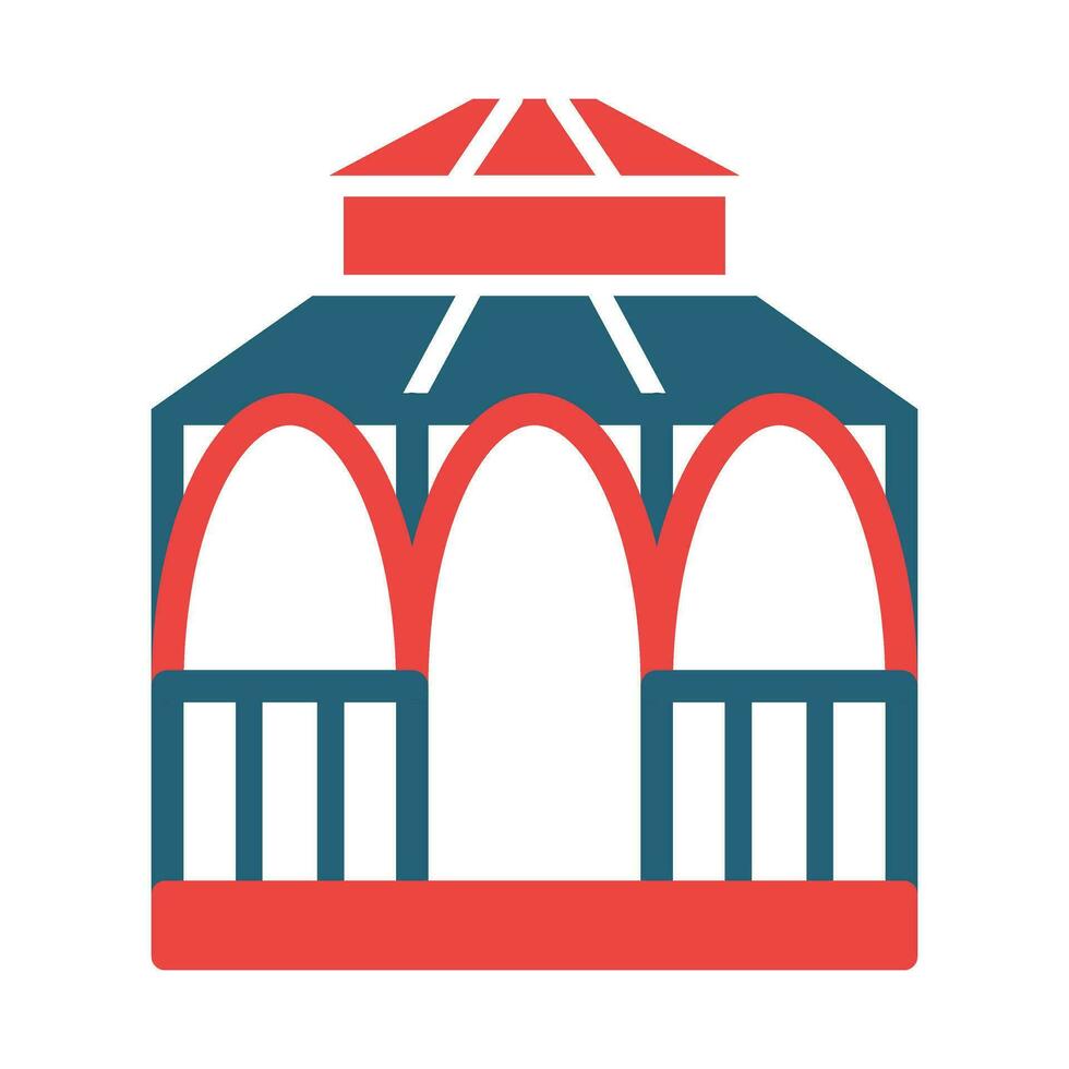 Gazebo Glyph Two Color Icon Design vector