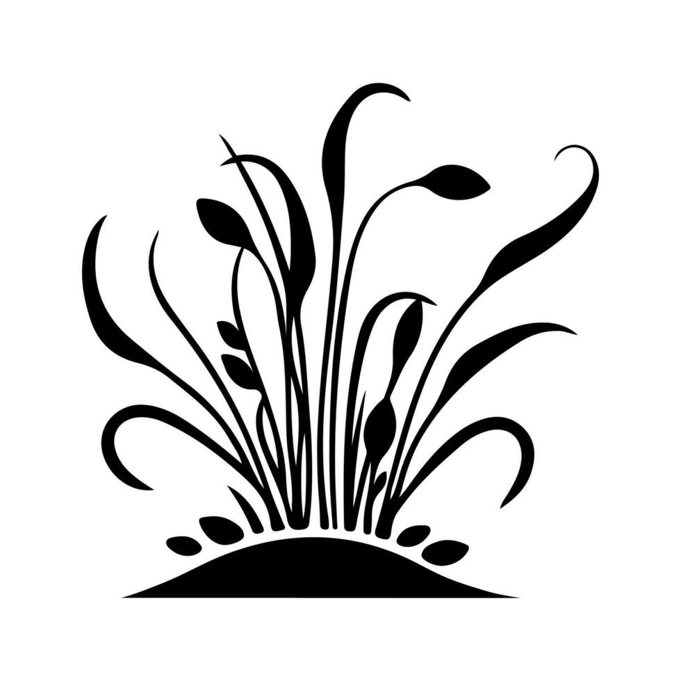Microgreens Vector Icon. Black Contour on White Background. Healthy Nutrition Logo. Organic Food