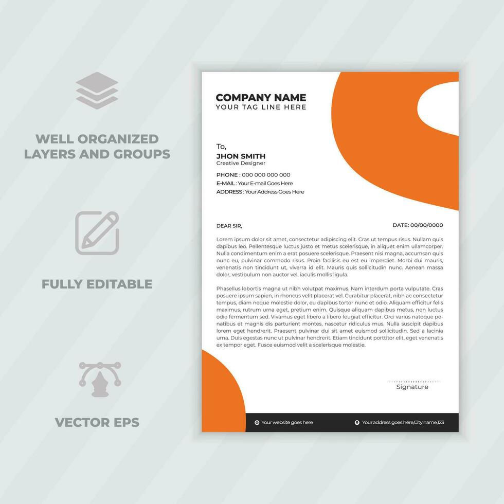 Business letterhead design,Corporate modern letterhead design template. creative modern letter head design template for your project. letterhead, letter head. vector