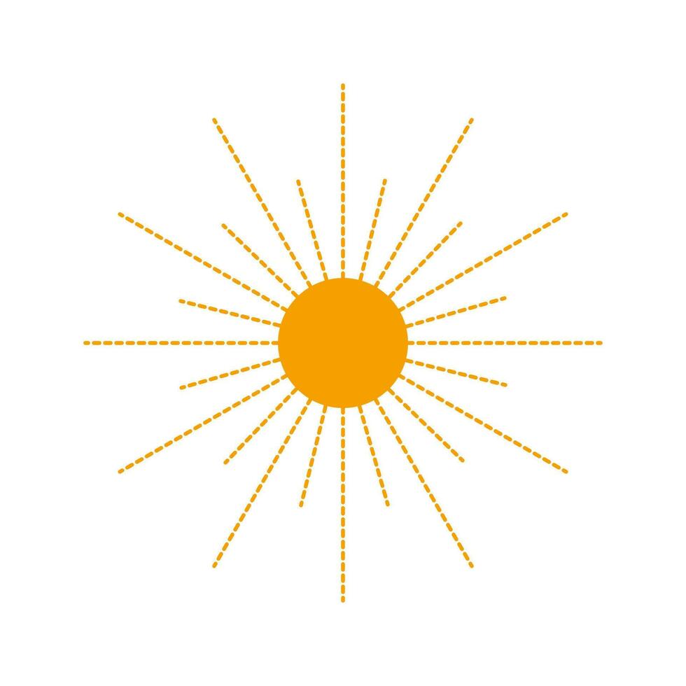 Graphic abstract sun, Sun symbol, Astrological symbols, Vector illustration, Silhouette. Vector design element