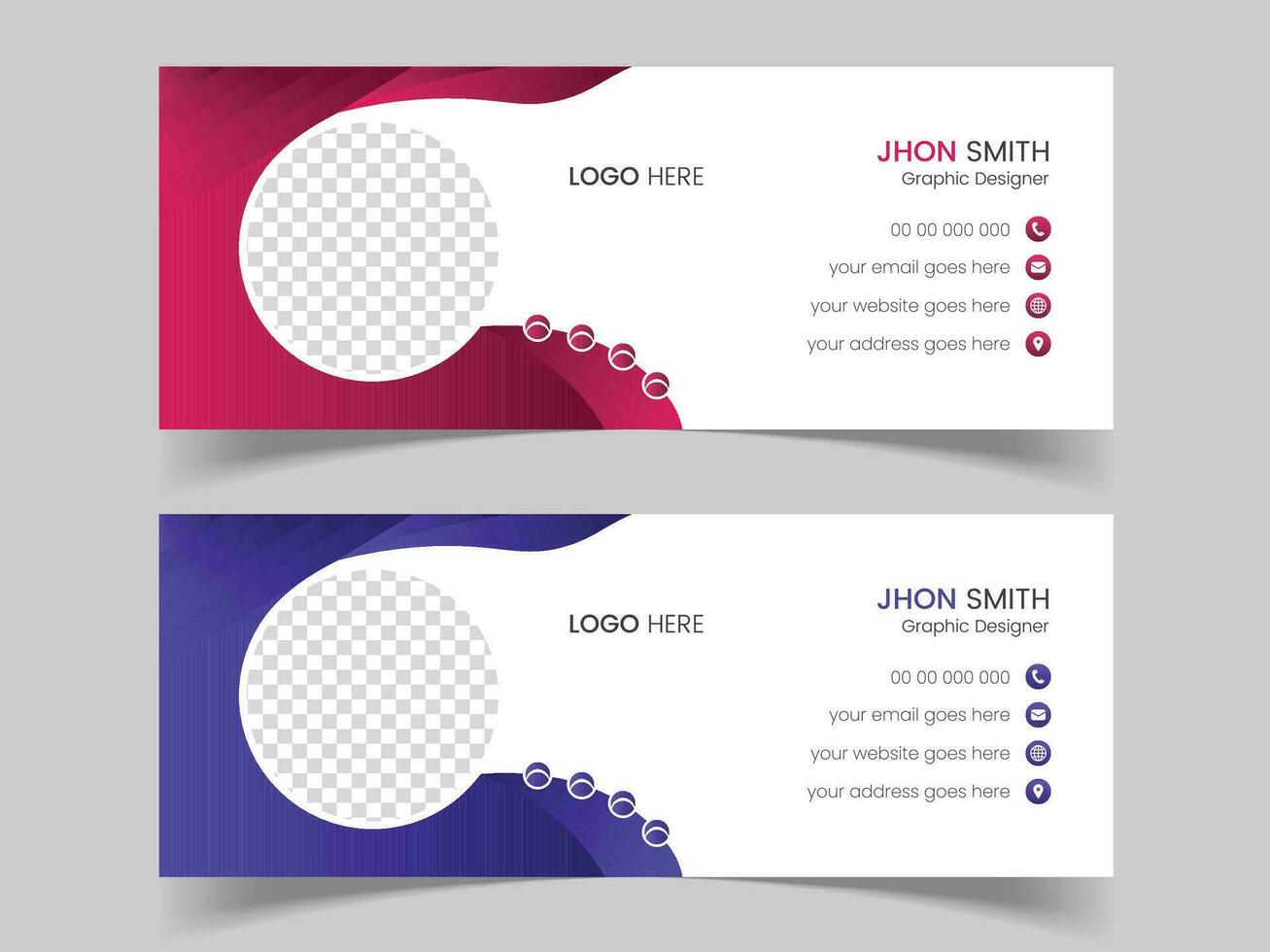 Modern email signature design template vector