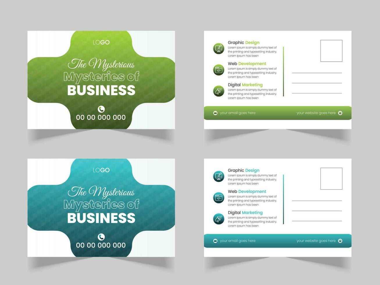 Corporate Post Card Design Template With Mocup vector