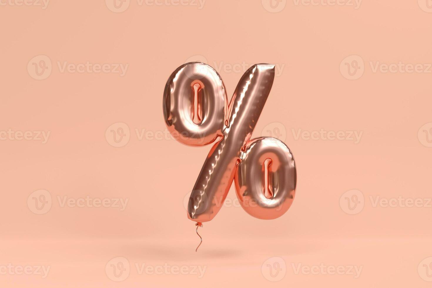 percentage icon, Balloon percentage sign on pink background. photo