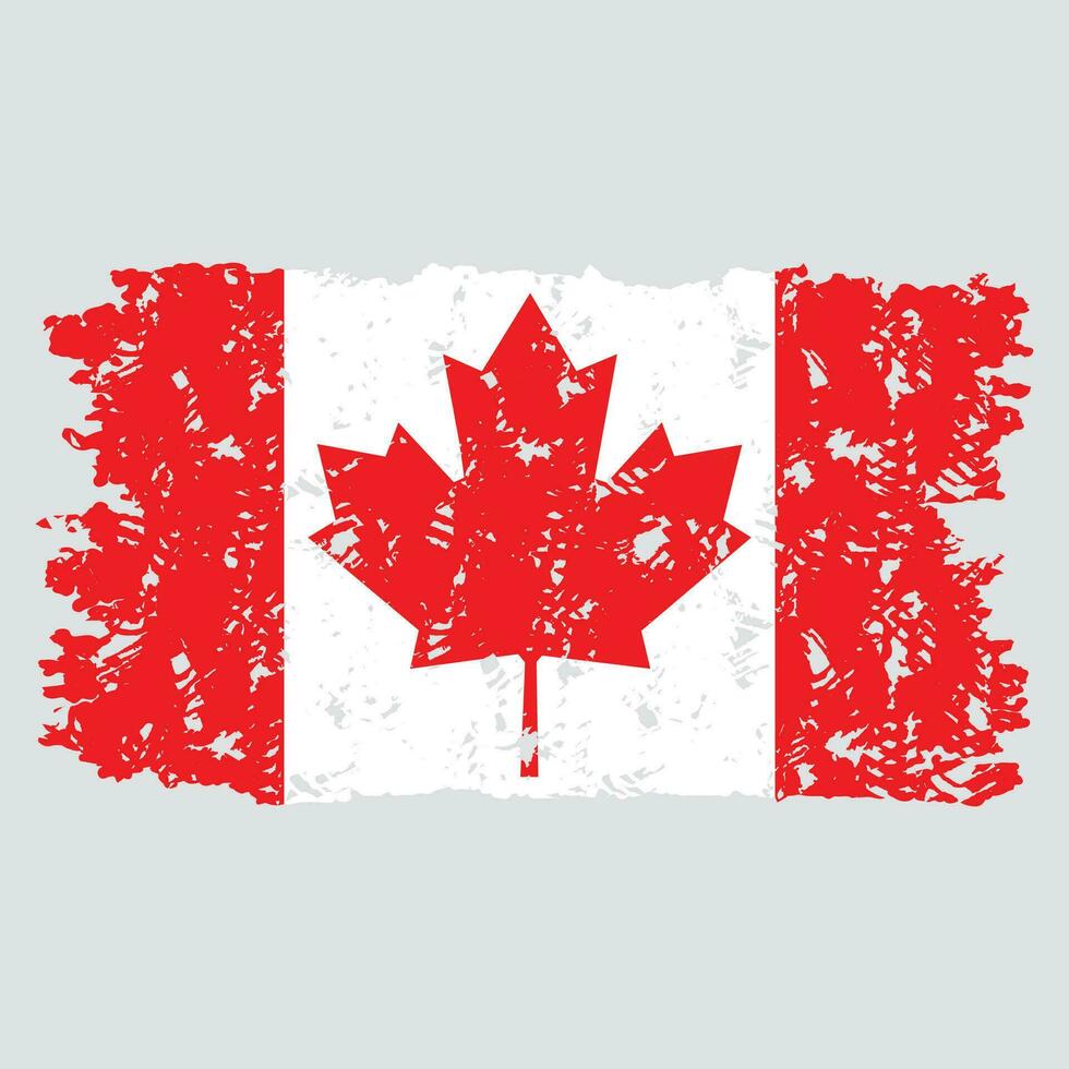 Canadá sello bandera aislado. textura grunge canadiense sucio bandera, nación patriotismo texturizado bandera con arce, vector patriótico ilustración