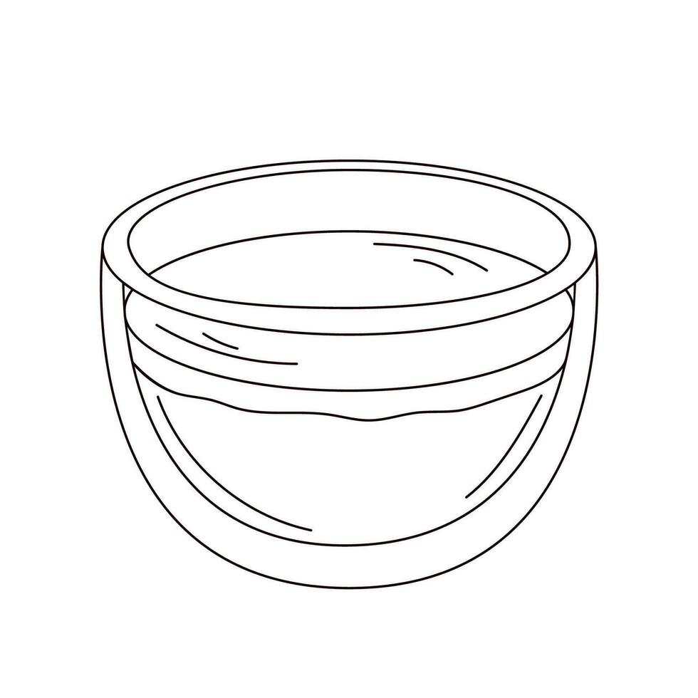 Coffee tea latte in doodle style. Icon for menu, coffee shop design. Healthy drink. Vector illustration isolated on a white background.