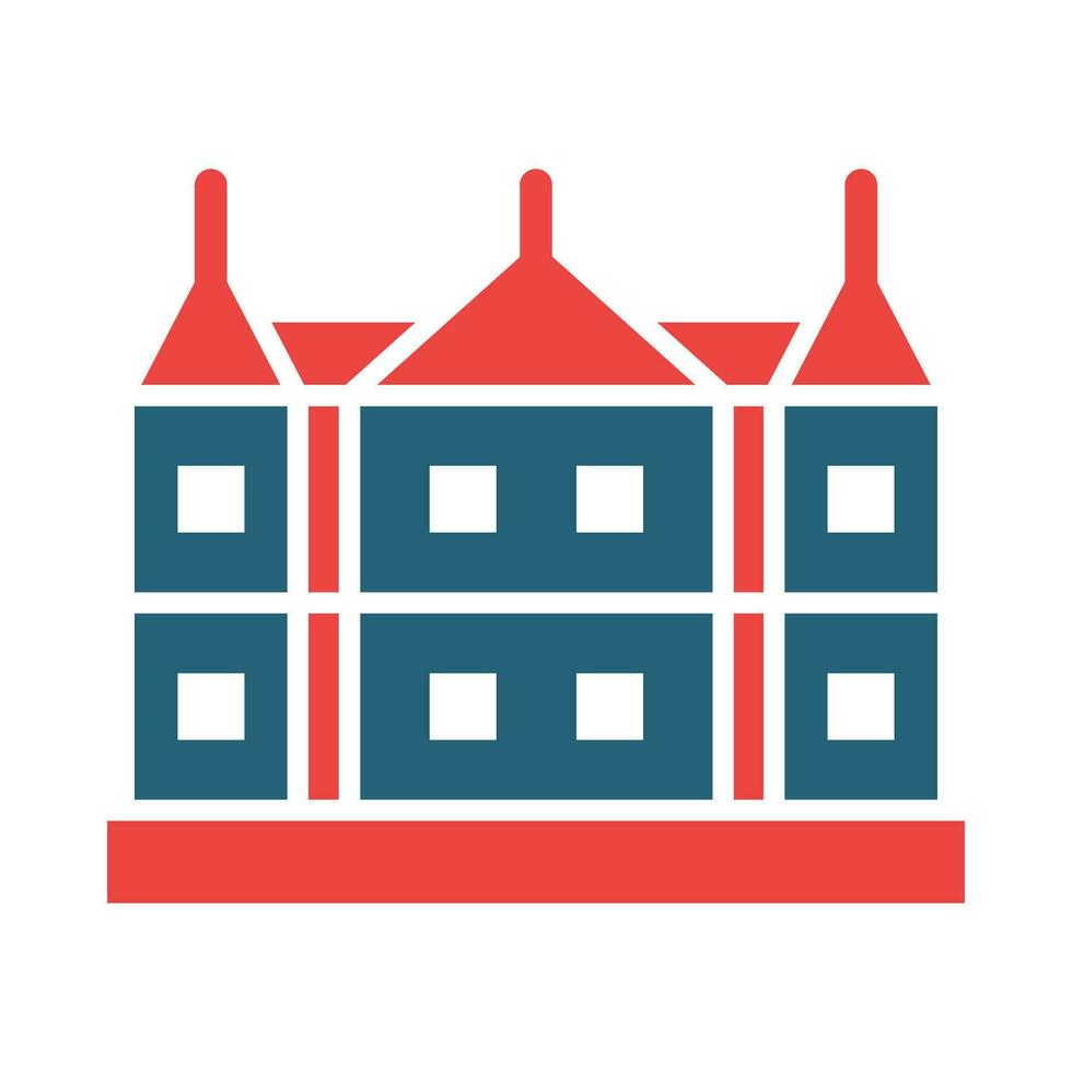 Motel Glyph Two Color Icon Design vector