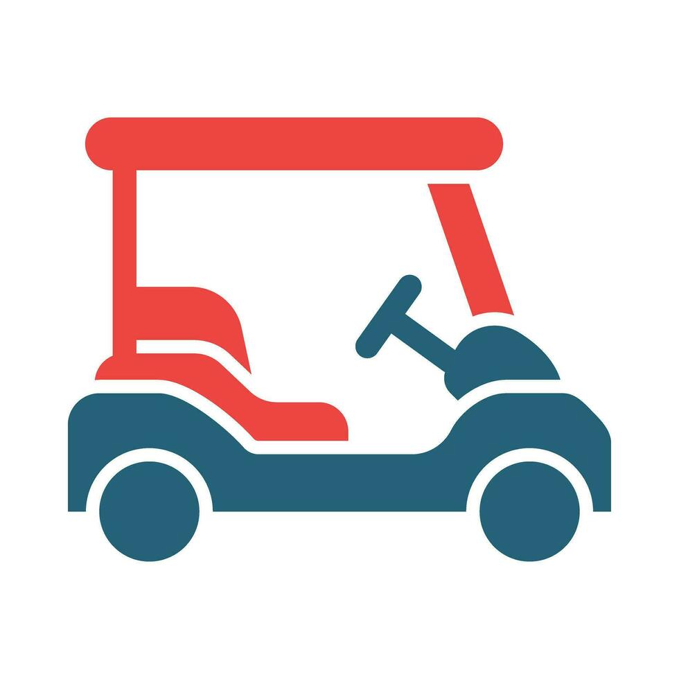 Golf Cart Glyph Two Color Icon Design vector