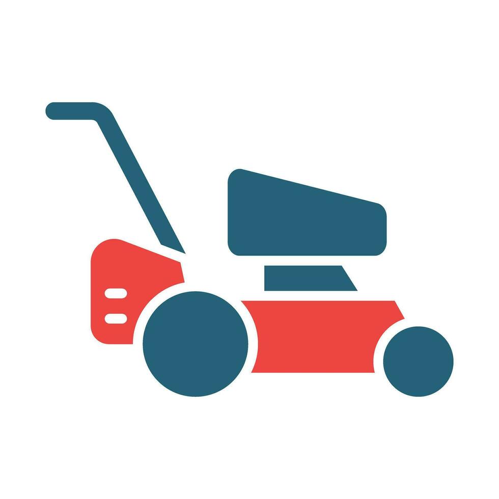 Lawn Mower Glyph Two Color Icon Design vector