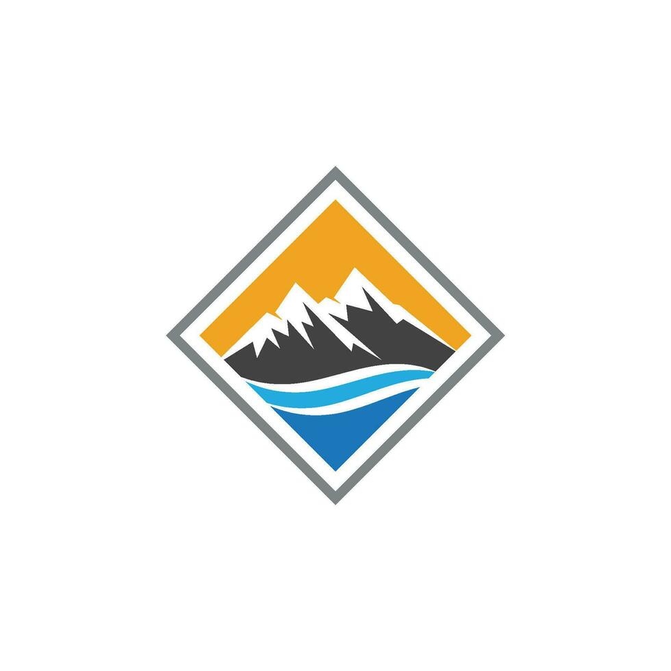 logotipo de icono de montaña vector