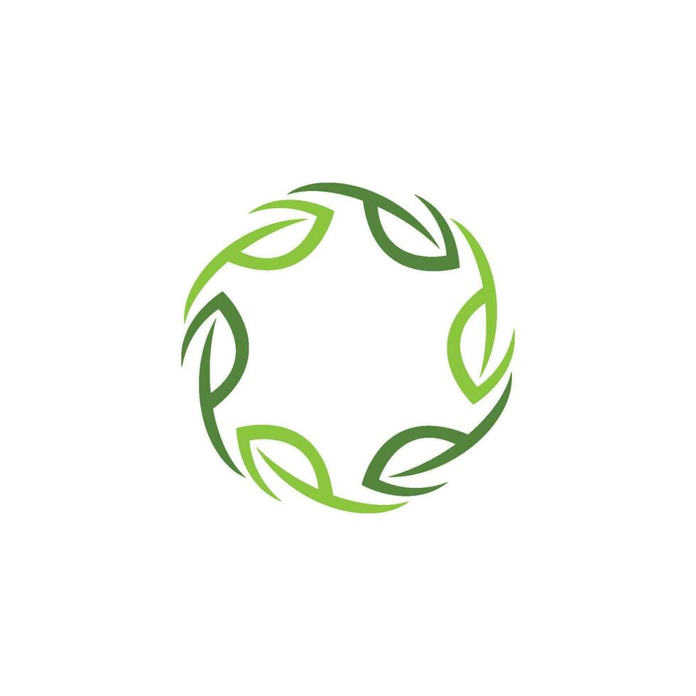 Logos of green Tree leaf ecology vector