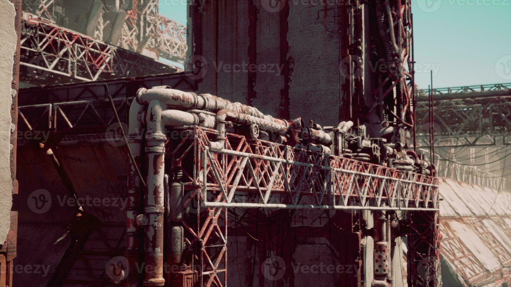 Old abandoned post-Soviet coal power plant photo