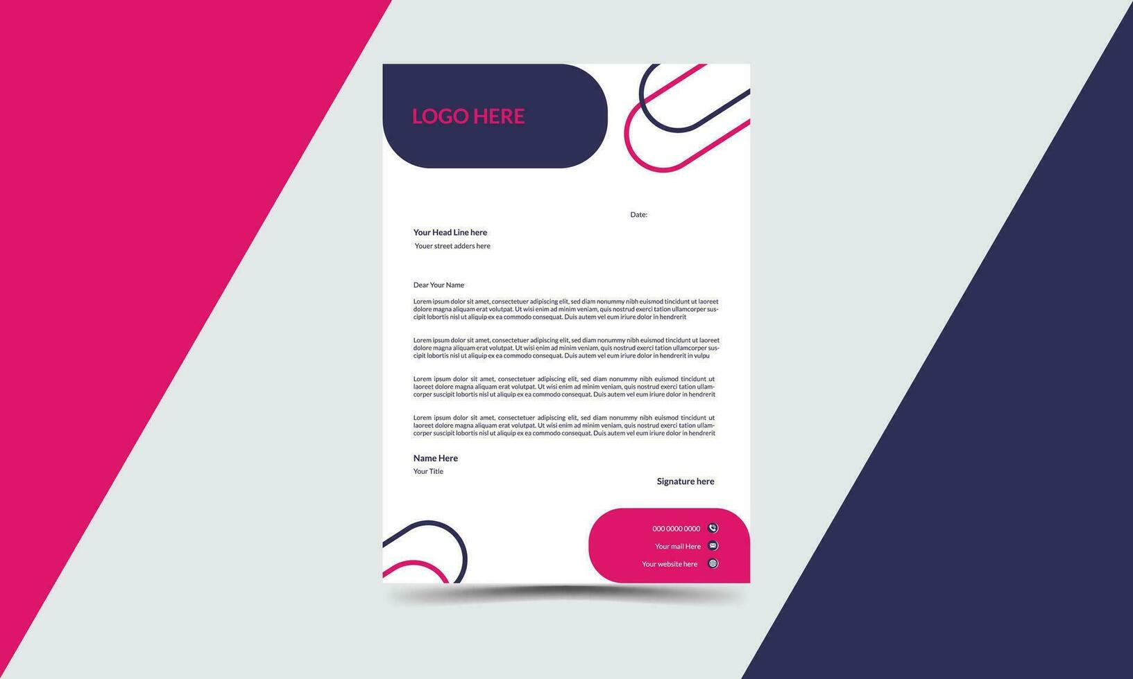 corporate modern business letterhead design template with yellow, blue and red color. creative modern letterhead design template for your project. letter head, letterhead, business letterhead design vector