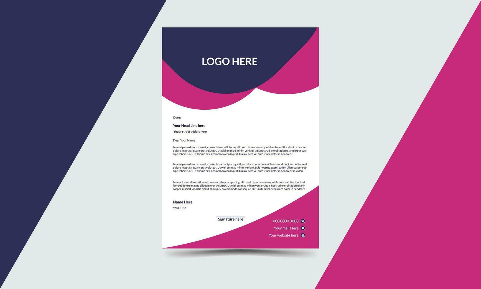 corporate modern business letterhead design template with yellow, blue and red color. creative modern letterhead design template for your project. letter head, letterhead, business letterhead design vector