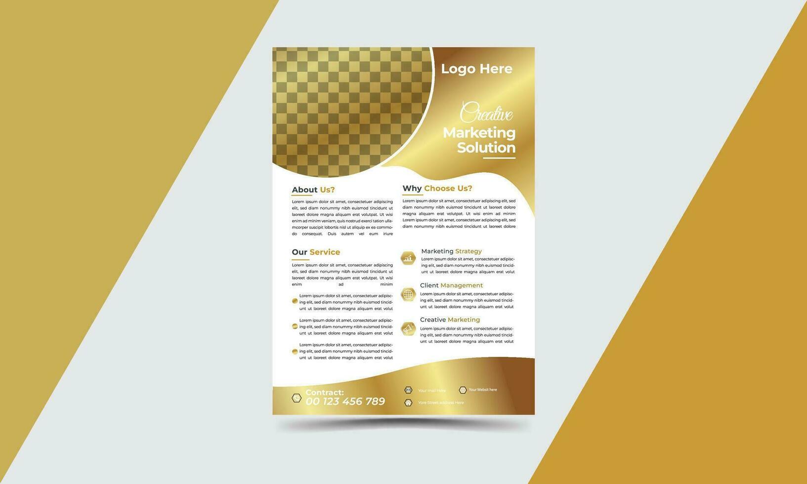 Business abstract vector template. Brochure design, cover modern layout, annual report, poster, flyer in A4 with colorful triangles, geometric shapes for tech, science, market with light background