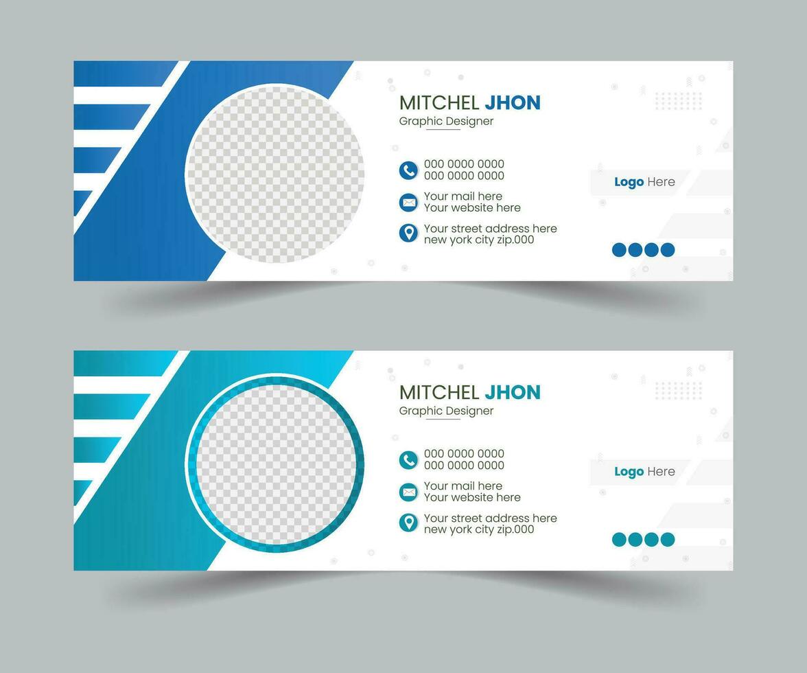 Email signature modern creative business footer template design vector