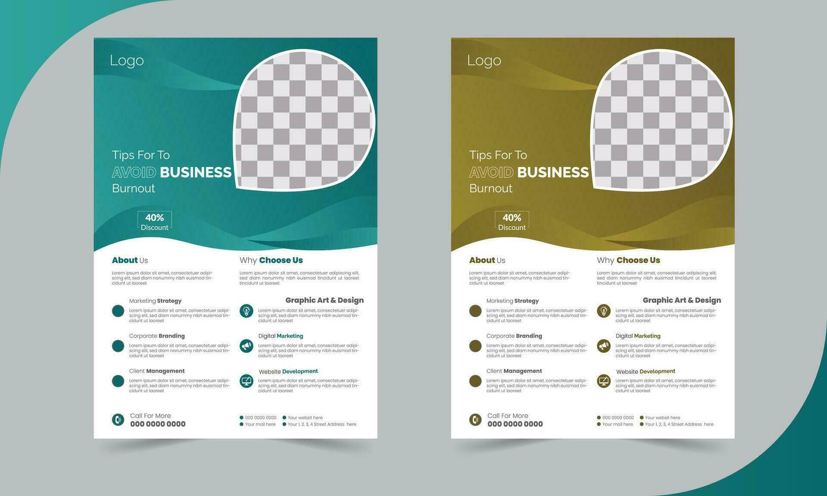 Corporate Business flyer template vector design, Flyer Template used for business poster layout, IT Company flyer, corporate banners, and leaflets. Graphic design layout