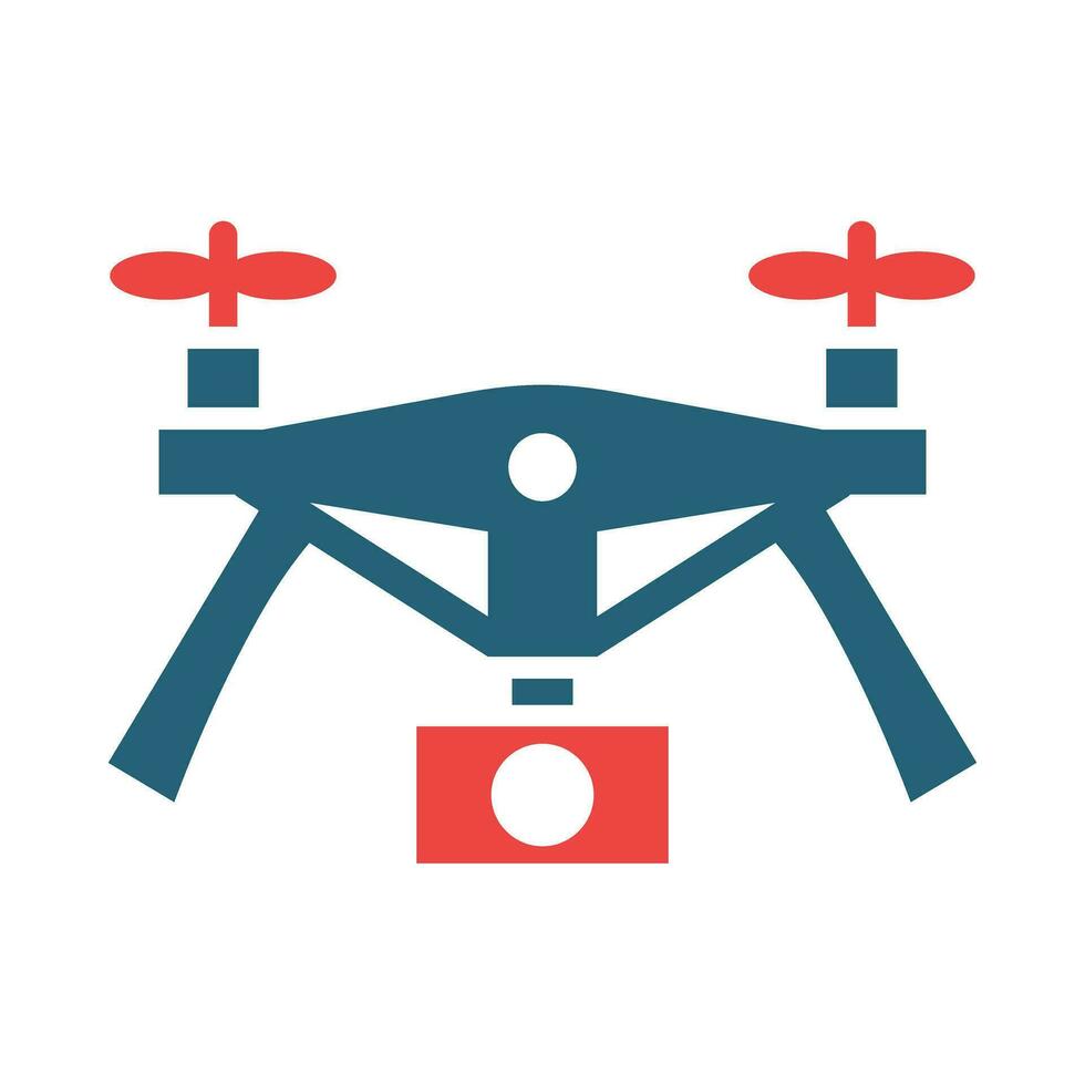 Drone Video Camera Glyph Two Color Icon Design vector
