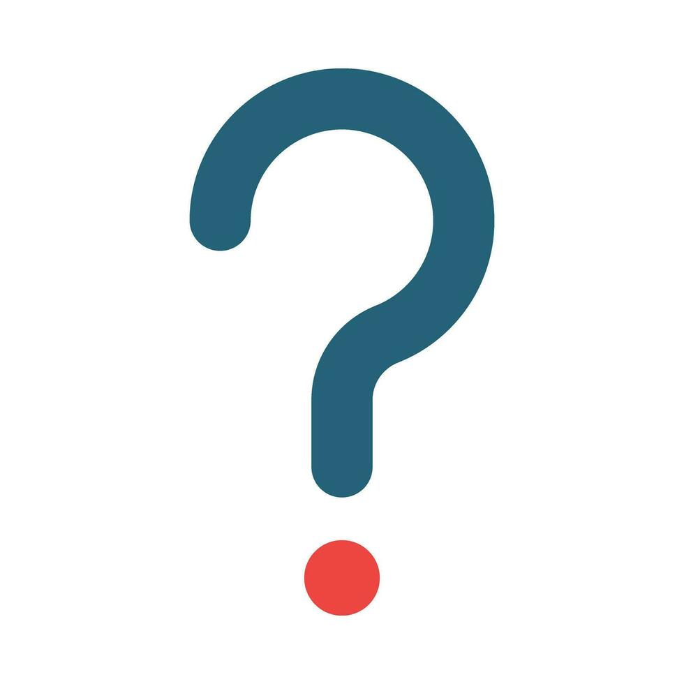 Question Mark Glyph Two Color Icon Design vector