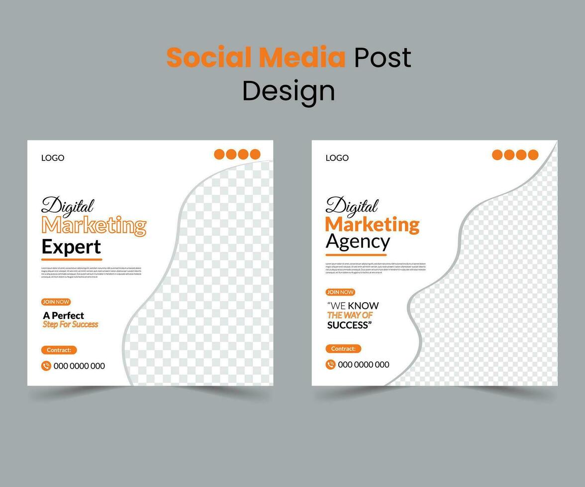 Corporate Social media post design template, business marketing post design layout, Company profile post bundle Pro Vector