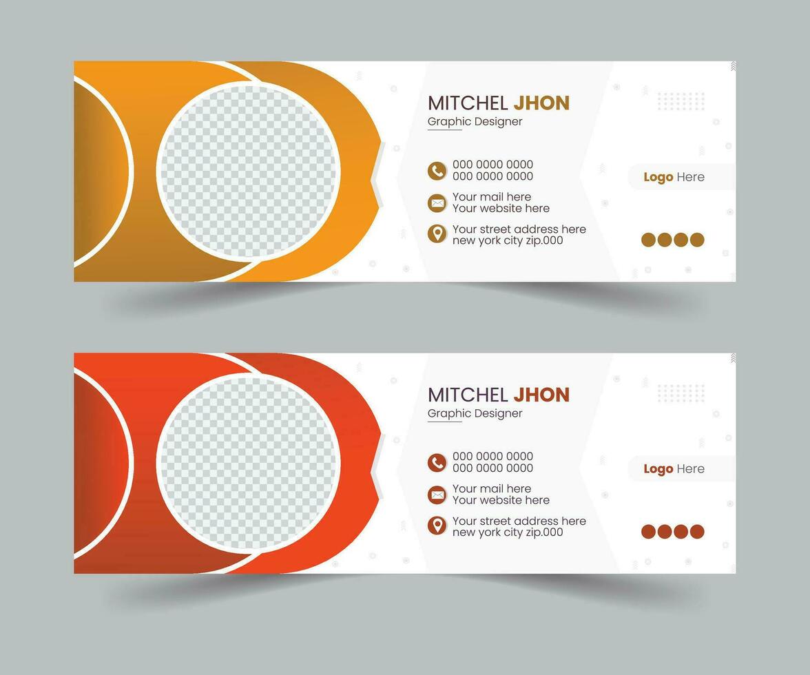 Email signature modern creative business footer template design vector