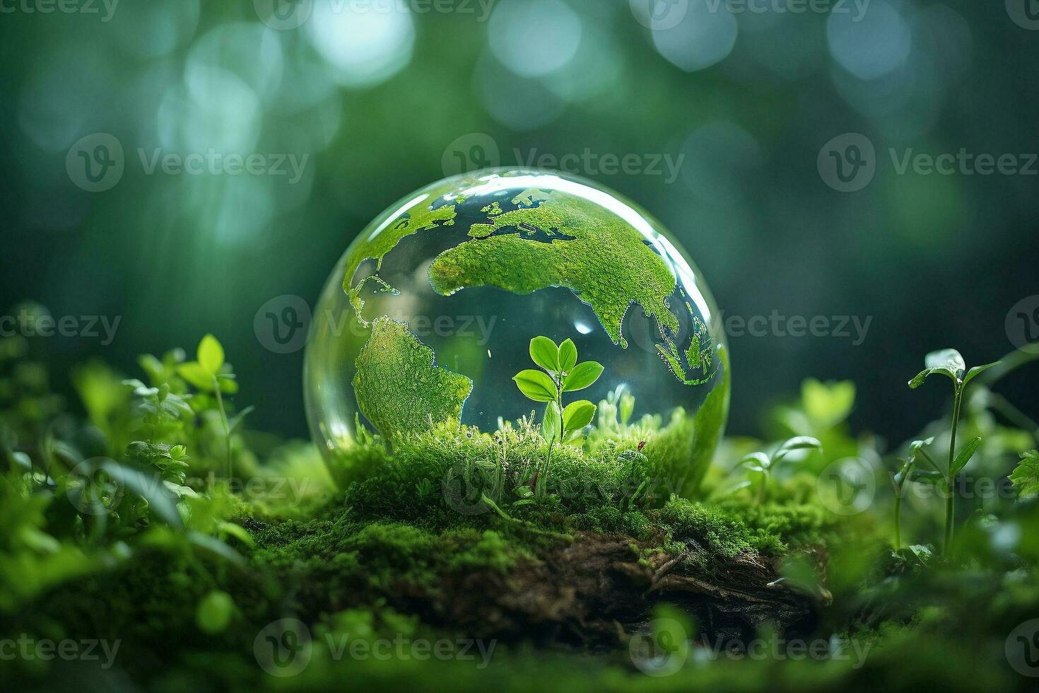 AI generated World environment and earth day concept with globe photo
