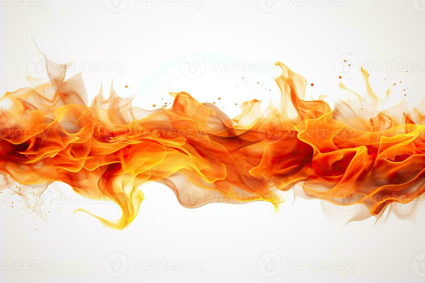 AI generated Fire flames on a white background. Generated by artificial intelligence photo