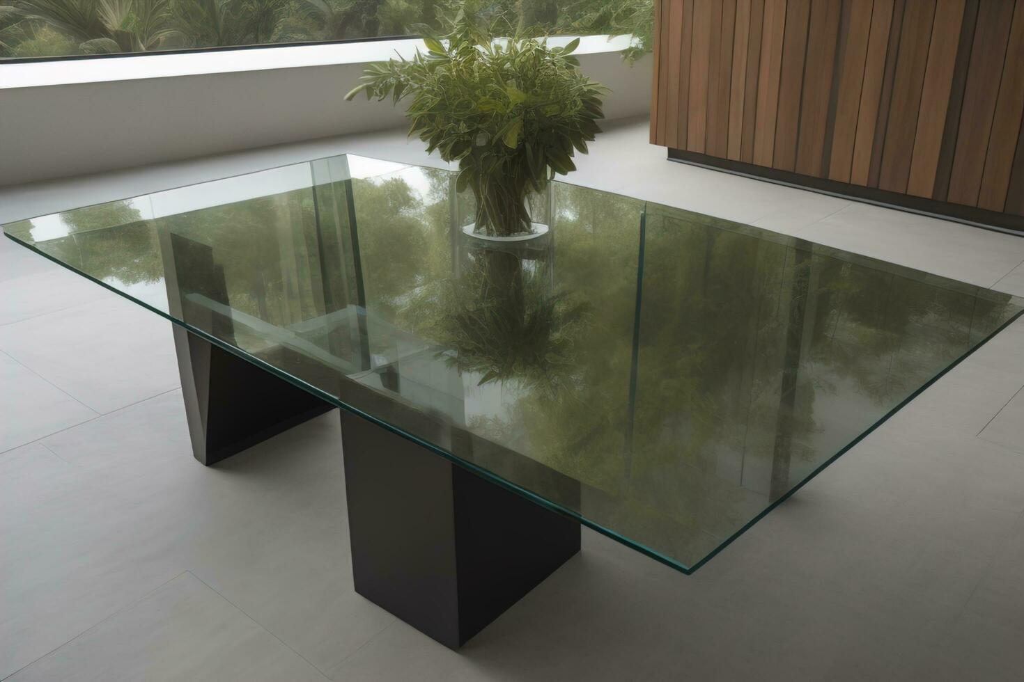 AI generated Three onions on a wooden table in front of a solid color background. ai generative photo