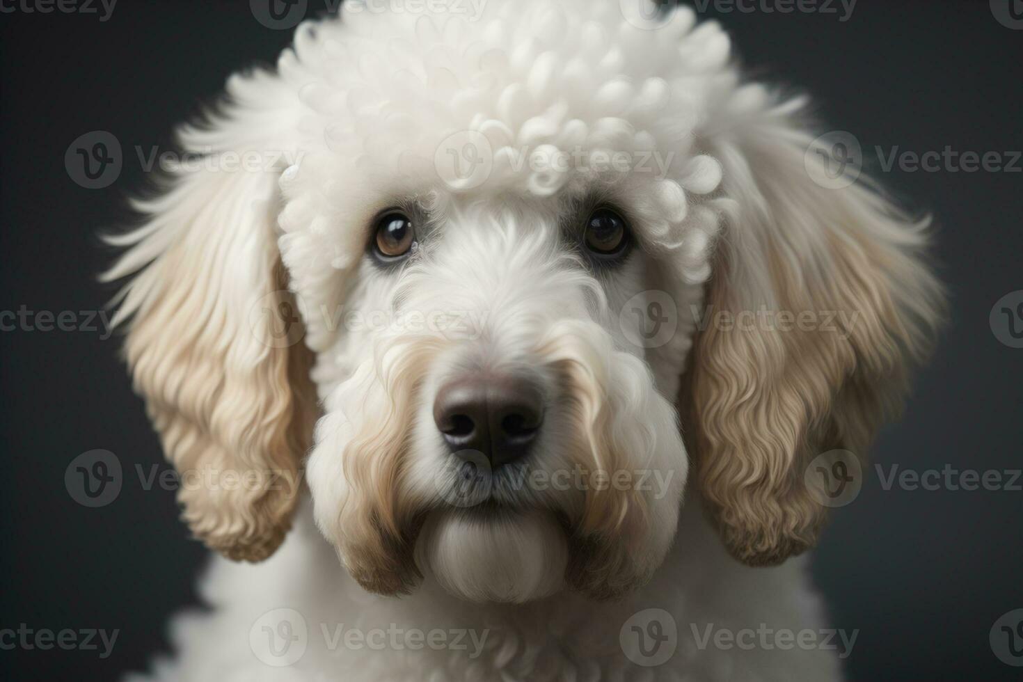 AI generated White labrador retriever dog portrait on a solid color background. Studio shot. generative ai photo