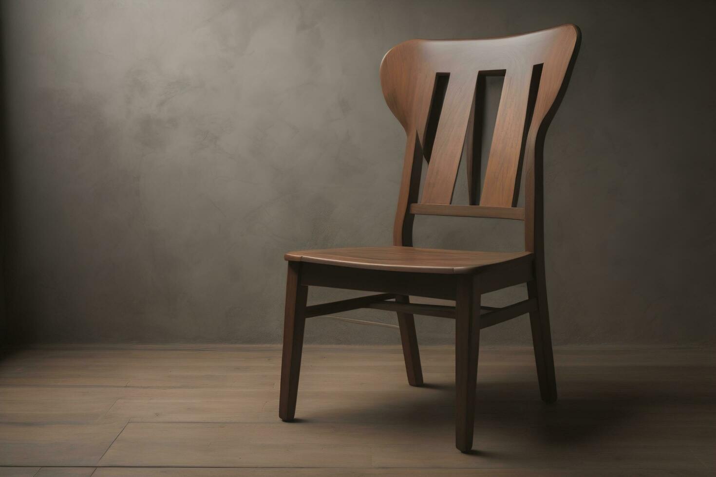 AI generated Wooden chair in the room. ai generative photo