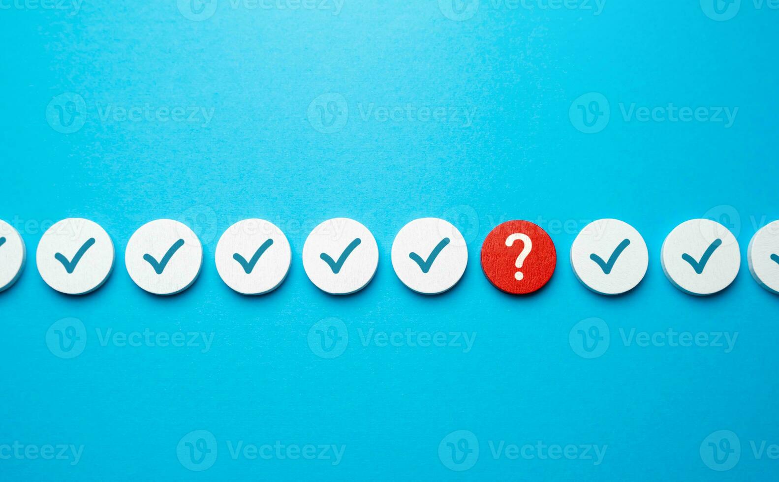 Unknown readiness status. A complicated matter. An unknown issue was identified during a check. Mistake correction. Something wrong. Workplace safety. Potential risks. photo