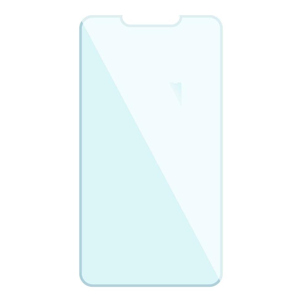 Transparent protective glass icon cartoon vector. Cell protect vector