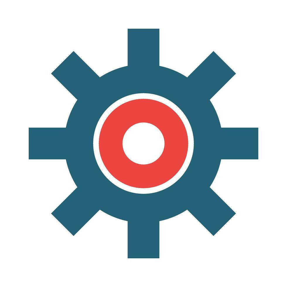 Settings Glyph Two Color Icon Design vector